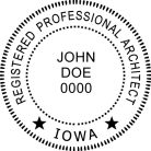 Iowa Professional Architect Seal Trodat Stamp